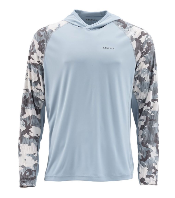 Simms Solarflex Hoody Hex Flo Camo Grey Blue Simms Solarflex Hoody Hex Flo Camo Grey Blue